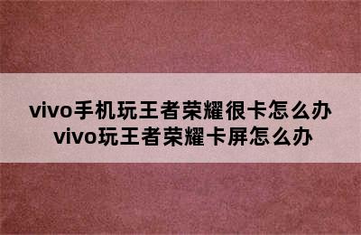 vivo手机玩王者荣耀很卡怎么办 vivo玩王者荣耀卡屏怎么办